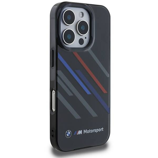 Funda BMW iPhone 16 Pro 6.3" negro/negro durocase Motosport IML Random Stripes