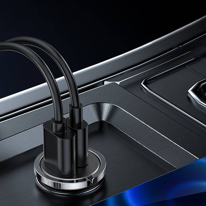 Joyroom Schnelles USB Typ C / USB Autoladegerät 45 W 5 A Power Delivery Quick Charge 3.0 AFC SCP Grau (C-A35)