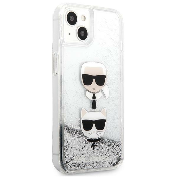  KARL LAGERFELD   13 Mini Liquid Glitter Karl&Choupette Head Silver Hardcase