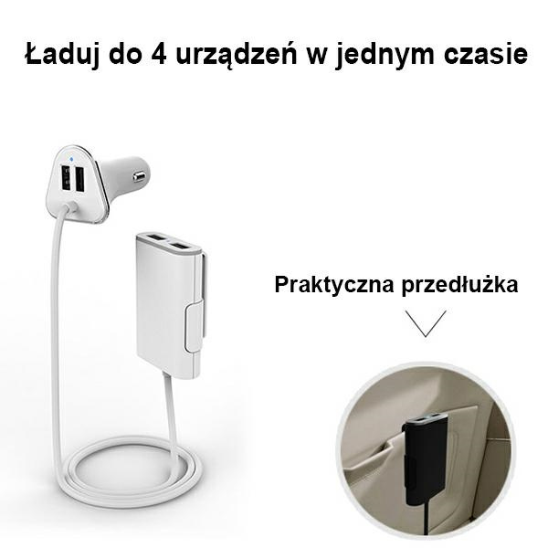 Caricatore Car AWEI 4X USB-A C-400 9.6A ad alta velocità bianco