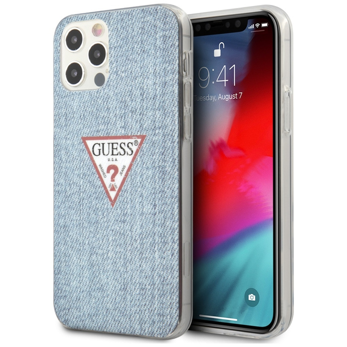 Hülle GUESS Apple iPhone 12 12 Pro Jeans Kollektion GUHCP12MPCUJULLB Blau Hardcase