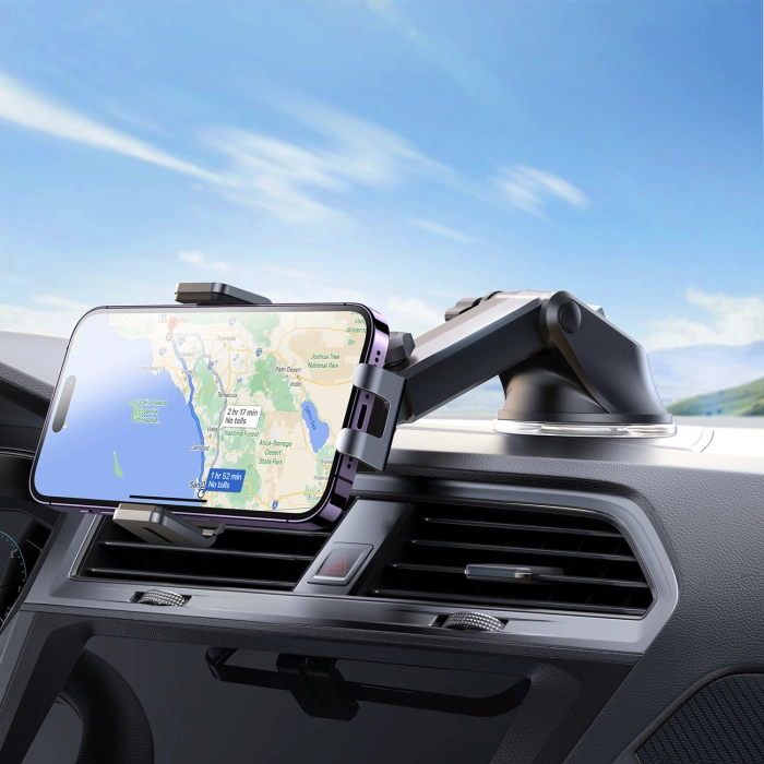 Joyroom JR-ZS219 electric dashboard mount with 15W inductive charger - black