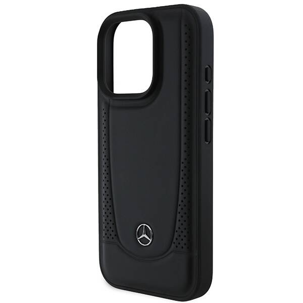 Etui Mercedes iPhone 16 Pro 6.3" czarny/black hardcase Leather Urban