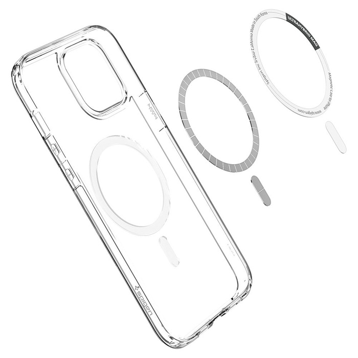 Case Spigen Ultra Hybrid Mag iPhone 12/12 Pro White transparent Case