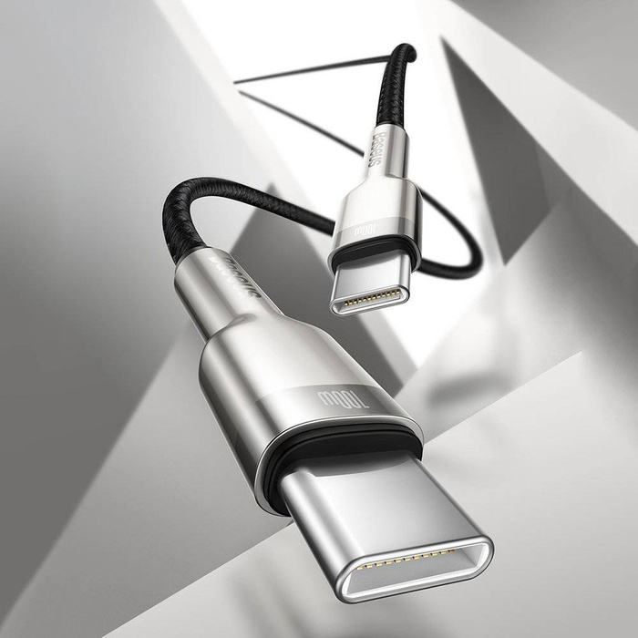 Baseus Cafule Kovový datový kabel USB Typ C - USB Typ C 100 W (20 V / 5 A) Napájení 1 m černý (CATJK-C01)