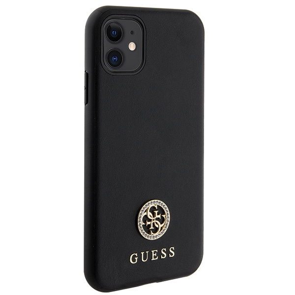 Guess GUHCN61PS4DGPK iPhone 11 / Xr 6.1" negro/negro durocase Strass Metal Logo