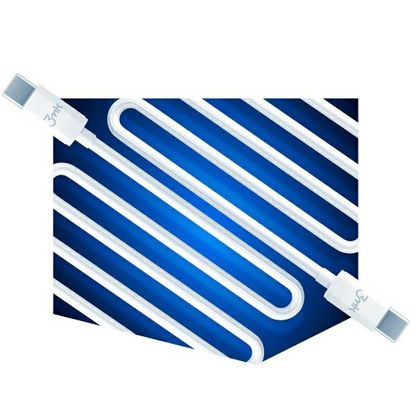 3mk Hyper Cable USB-C/USB-C 2m 100W Cable White/White