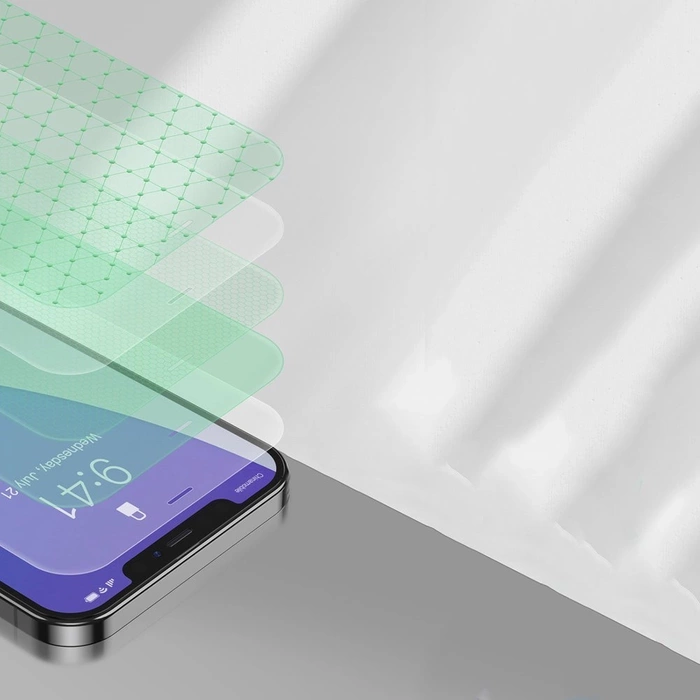 [APRÈS RETOUR] Baseus 2x 0,15mm verre trempé vert avec filtre anti-lumière bleue iPhone 12 mini (SGAPIPH54N-LP02)