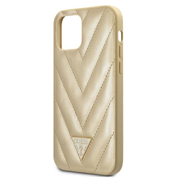 Case GUESS Apple iPhone 12 Mini V-Quilted Collection Gold Hardcase