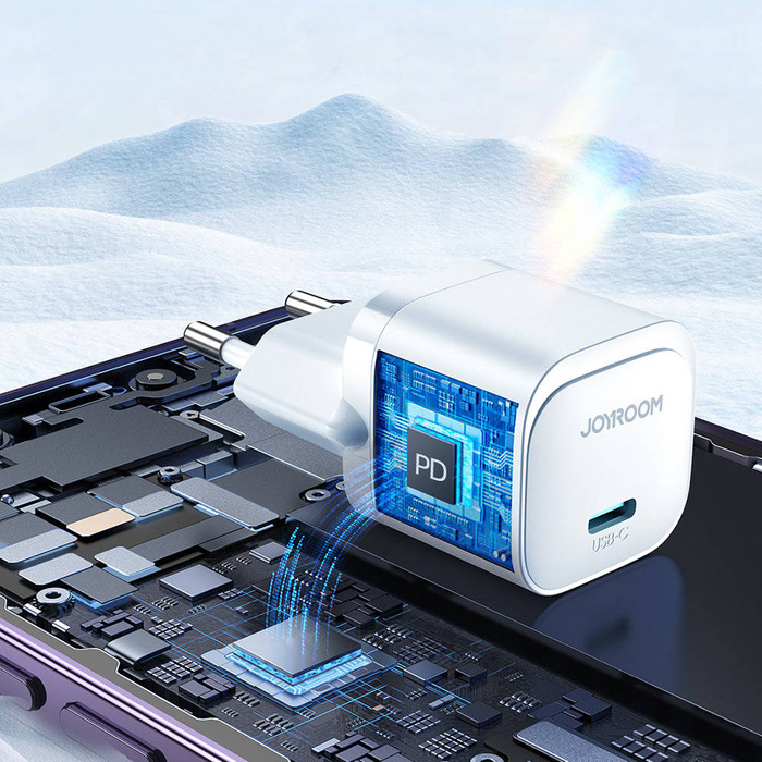 Caricabatterie Mini USB C PD da 20 W con cavo USB C - Lightning Joyroom JR-TCF02 | Bianco