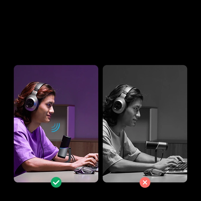 Ugreen CM769 Desktop-Mikrofon mit USB-A, RGB-LED - Silber