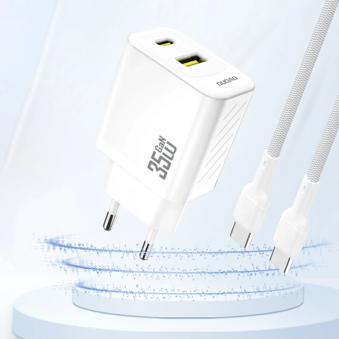 Dudao A27 MaxC 35W GaN Wandladegerät + USB-C Kabel - Weiß