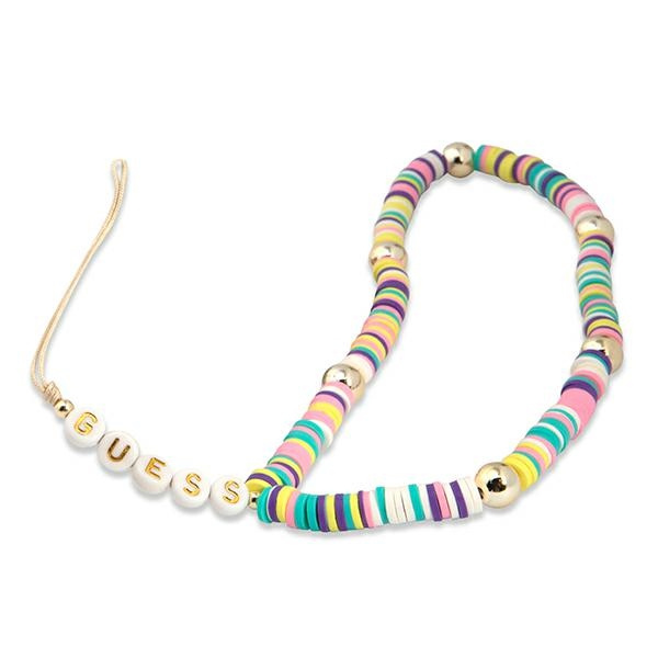 GUESS Phone Strap Heishi Beads Multicolor Pendant