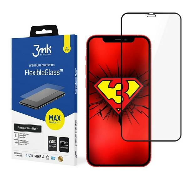 3MK Verre hybride Apple iPhone 12 Pro Max 6.7 FlexibleGlass Max Noir