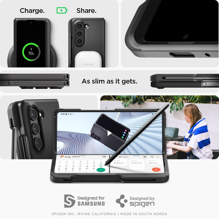 Funda Spigen Thin Fit Bolígrafo Galaxy Z Fold 5 Negro Case