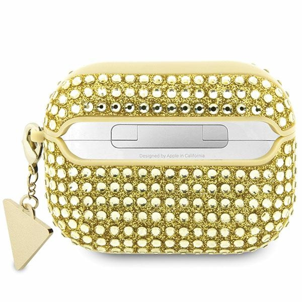 Guess GUAP2HDGTPD Coperchio AirPods Pro 2 oro/oro con strass Triangolo Charm