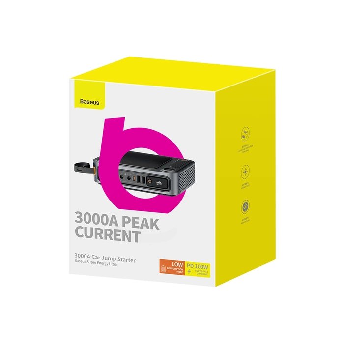 Powerbanka Jump Starter 3000A Baseus Super Energy Ultra - černá