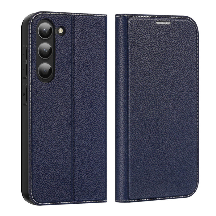 Custodia Dux Ducis Skin X2 Samsung Galaxy S23+ custodia a portafoglio con supporto blu