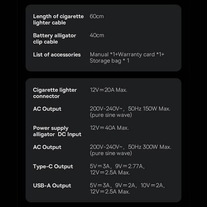 Inversor de corriente para automóvil Baseus IGBT 300W 220V (enchufe CN / EU) negro (CGNB010101)