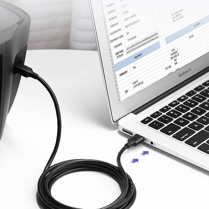 Ugreen kabel USB-A - USB-B 480Mb/s Druckerkabel 5m schwarz (US135)