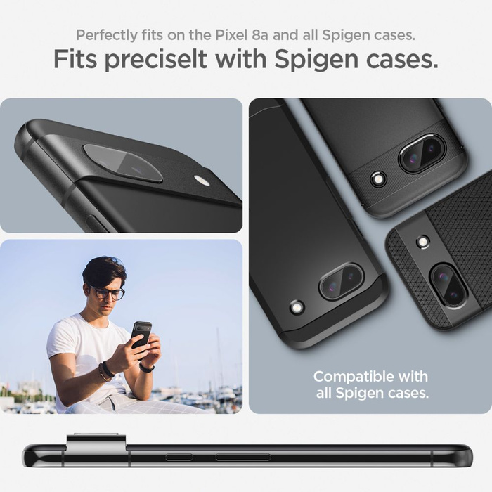 Spigen PROTECTEUR D'APPAREIL PHOTO OPTIK.TR "EZ FIT" PROTECTEUR D'APPAREIL PHOTO 2-PACK GOOGLE PIXEL 8A CLEAR