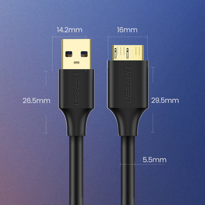 Ugreen cable - USB - micro USB type B SuperSpeed 3.0 cable 1m black (10841)