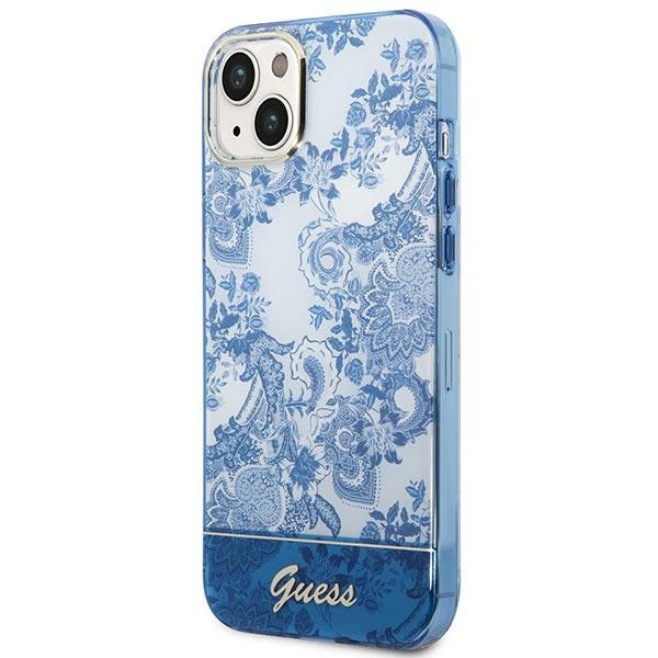 Hülle Guess GUHCP14MHGPLHB iPhone 14 Plus 6,7" blau/blau hartcase Porzellan Kollektion
