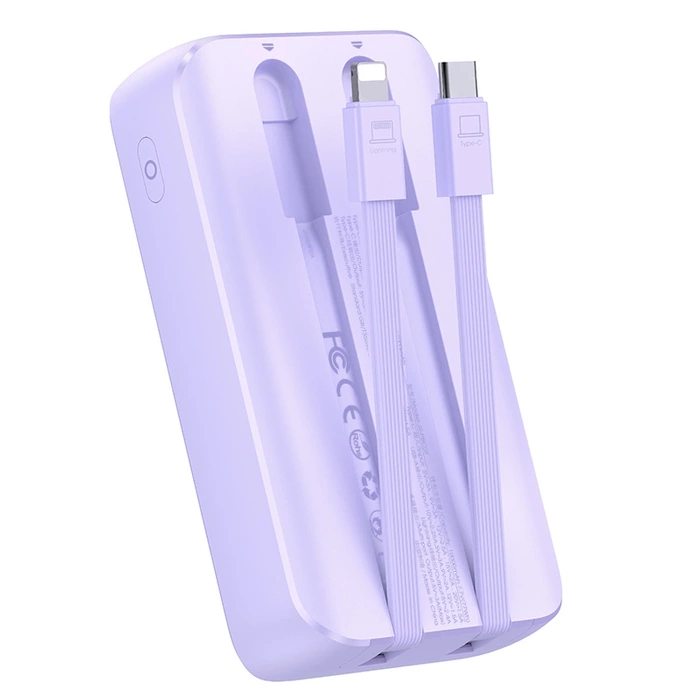 Mini power bank con cavi integrati Joyroom JR-PBC07 20000mAh 30W - viola