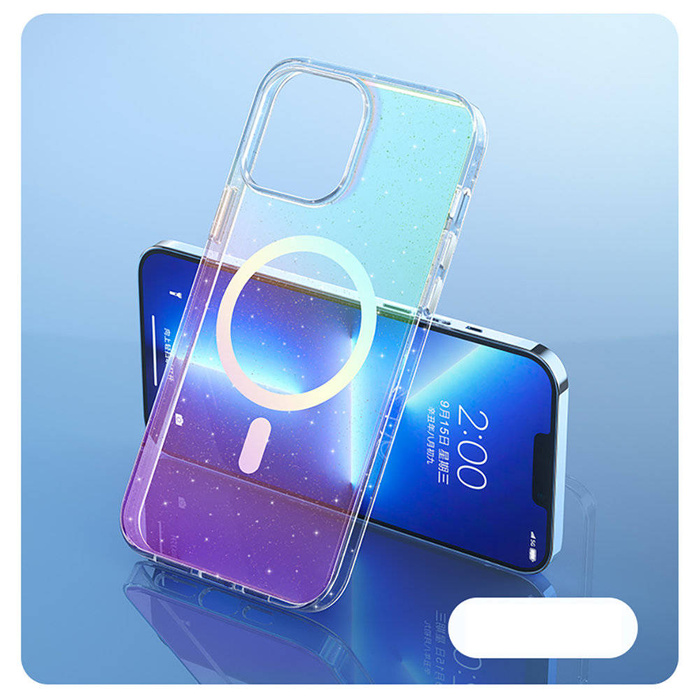 Kingxbar PQY Elegant Series magnetical pouzdro na iPhone 13 Pro kryt bílý (kompatibilní s MagSafe)