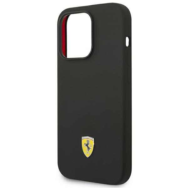 Ferrari FEHCP14LSIBBK iPhone 14 Pro 6.1" schwarz/schwarz hartcase Silikon Metall Logo