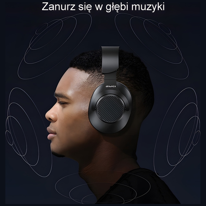 AWEI słuchawki nauszne Bluetooth A997BL czarny/black