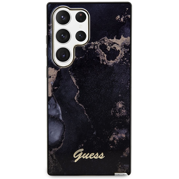 Obal Guess Guhcs23lhtmrsk S23 Ultra S918 Black/Black Hardcase Golden Marble Collection Case