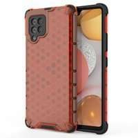 Honeycomb Case armor cover with TPU Bumper for Samsung Galaxy A42 5G red