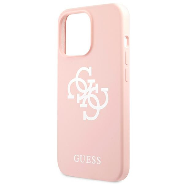 Cover GUESS Apple iPhone 13 13 Pro Silicone 4G Logo Rosa Hardcase