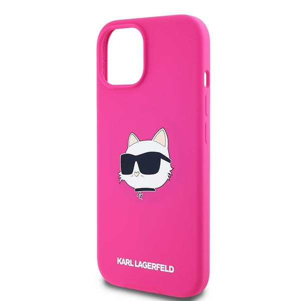Etui Karl Lagerfeld KLHMP15MSCHPPLF iPhone 15 Plus / 14 Plus 6.7" różowy/fuschia hardcase Silicone Choupette Head MagSafe