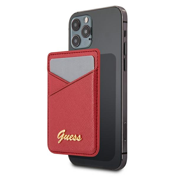Case GUESS Wallet Card Slot MagSafe Saffiano Red Case