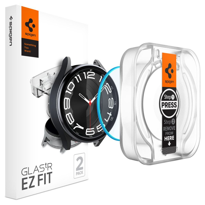 Vetro temperato Spigen Glas.tr "ez-fit" confezione da 2 Galaxy Watch 6 Classic (43 mm) Trasparente