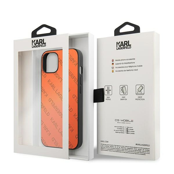 Case KARL LAGERFELD Apple iPhone 13 Mini Perforated Allover Orange Hardcase