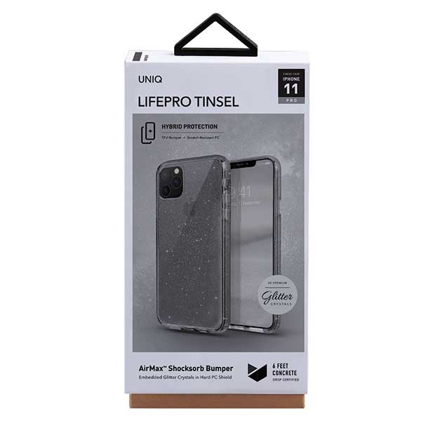 Uniq pouzdro LifePro Tinsel iPhone 11 Pro černé / pára kouřová