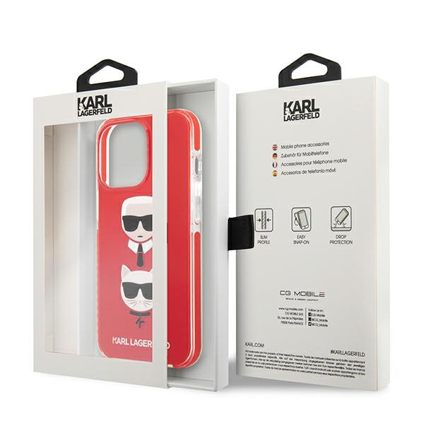 Case KARL LAGERFELD Apple iPhone 13 13 Pro Karl&Choupette Head Red Hardcase