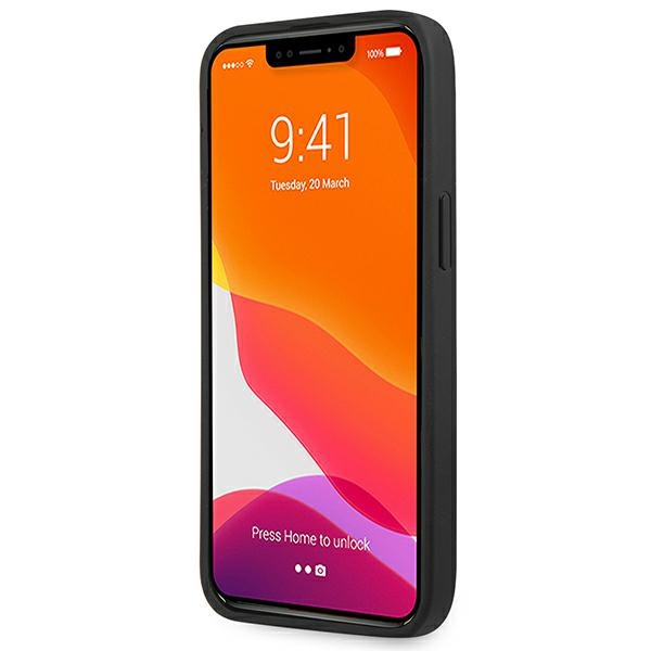Hülle AMG AMHCP14XGSEBK iPhone 14 Pro Max 6,7" schwarz/schwarz hartcase Leder Debossed Lines