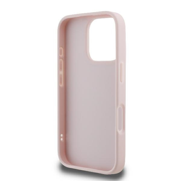 Etui Guess iPhone 16 Pro 6.3" różowy/pink hardcase Quilted Metal Logo
