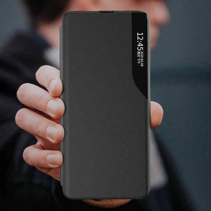 Elegantní pouzdro Eco Leather View Case s funkcí chlopně a stojánku pro Poco M4 Pro 5G červené