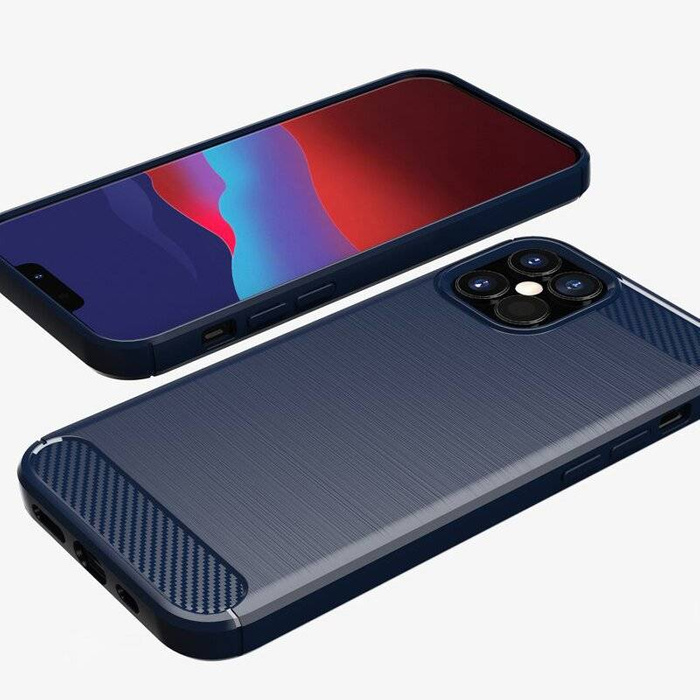 Carbon Case Flexible Cover TPU Case for iPhone 12 Pro Max black