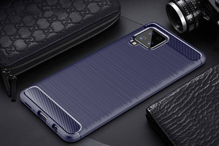 Carbon Case flexibilní pouzdro kryt Samsung Galaxy A42 5G modrý