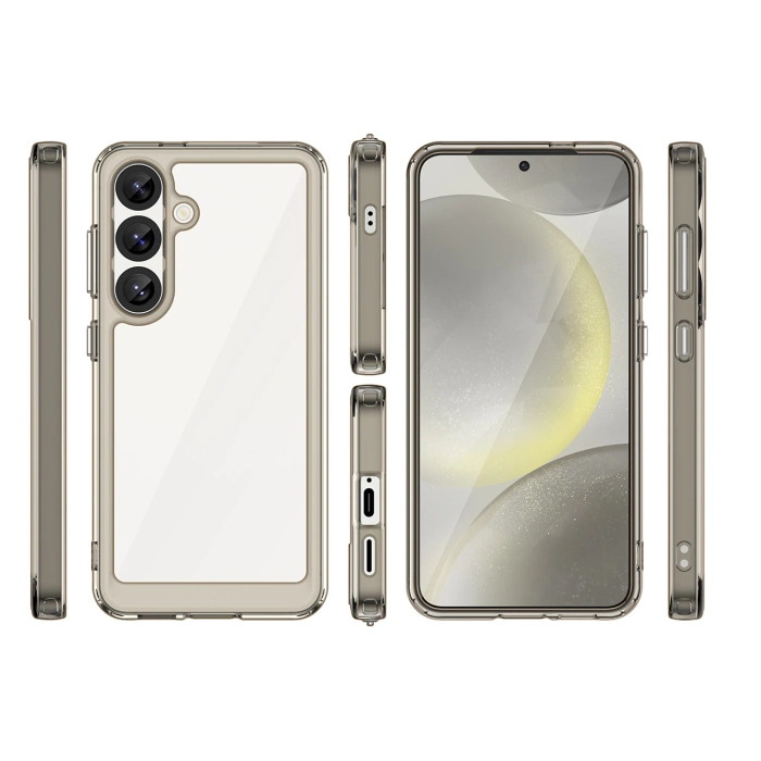 Outer Space Case with Gel Frame for Samsung Galaxy S25 - Clear Black