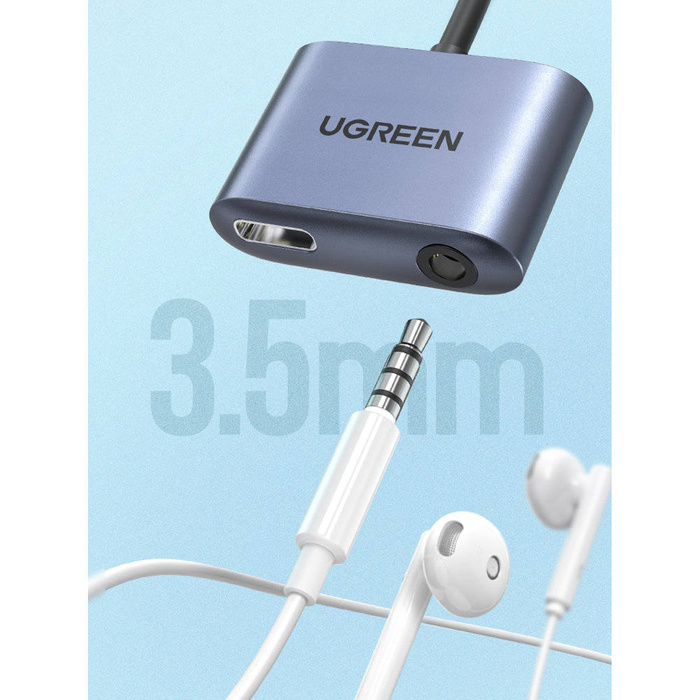 Ugreen CM231 USB-C to 3.5mm Audio Adapter with PD Grey