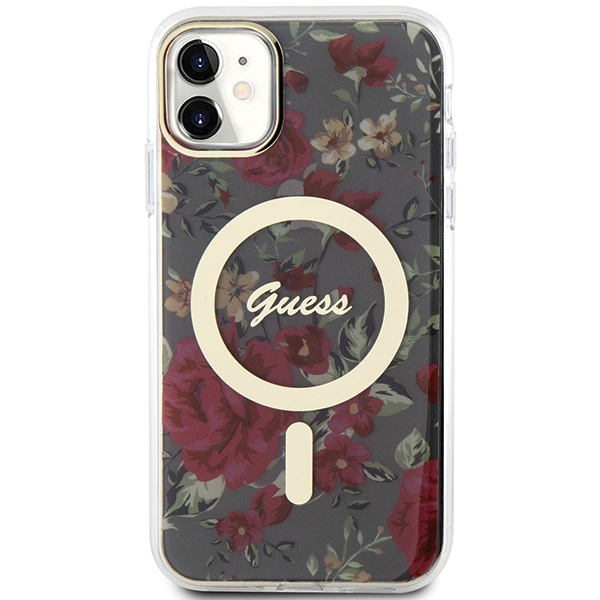 Guess GUHMN61HCFWSA iPhone 11 / Xr 6.1" verde/caqui durocase Flor MagSafe