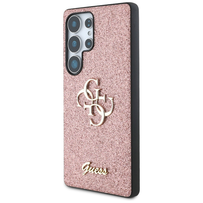 Etui Guess Fixed Glitter Big 4G Metal     Logo do Samsung Galaxy S25 Ultra różowy