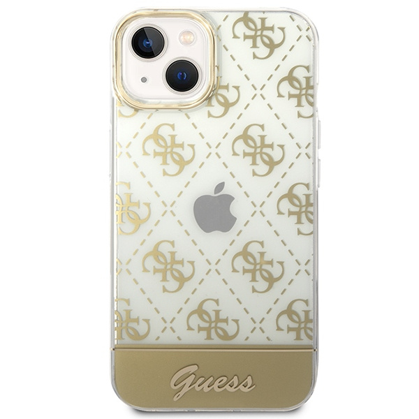 Hülle GUESS Apple iPhone 14 Plus 4G Pattern Script Gold Hartcase